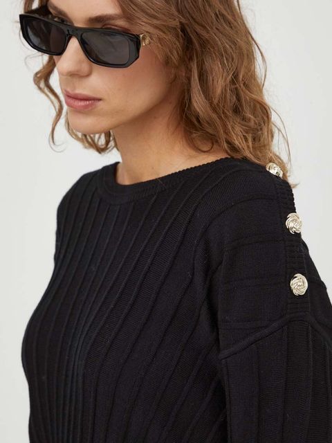 BA&SH sweter wełniany damski kolor czarny lekki