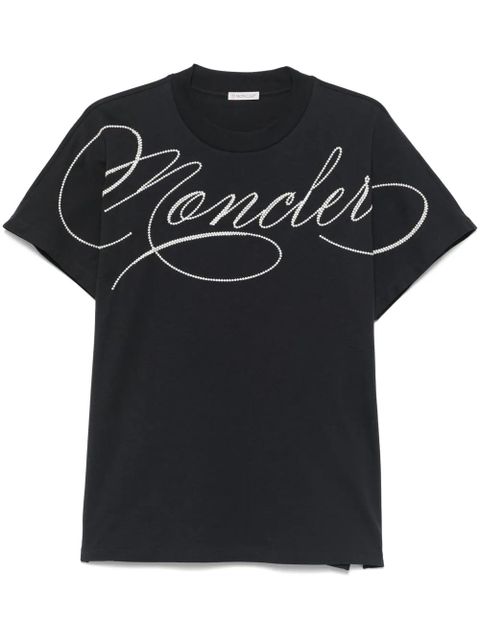 Moncler embroidered-logo T-shirt - Blue - zdjęcie produktu nr 1