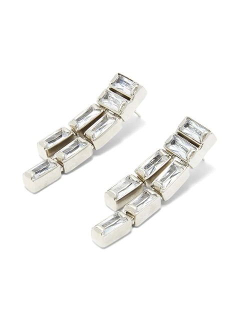 Jil Sander cubic zirconia drop earrings - Grey