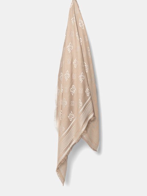 HUGO chusta damska kolor beżowy wzorzysta 50517684 - zdjęcie produktu nr 1