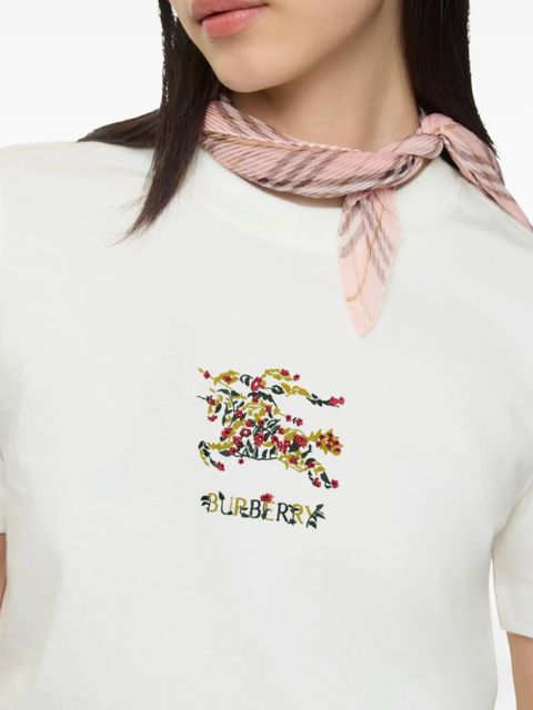 Burberry floral-embroidered T-shirt - White