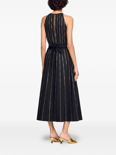 SANDRO rhinestone-embellished dress - Black