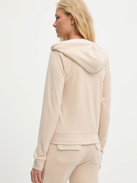 Juicy Couture bluza ROBERTSON HOODIE damska kolor beżowy z kapturem z aplikacją JCAP176G - zdjęcie produktu nr 2