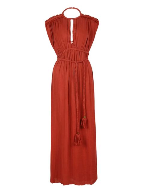 ISABEL MARANT Joya open-back braided-detail dress - Red