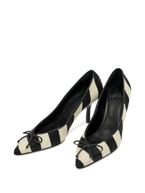 Jacquemus striped bow pumps - Black - zdjęcie produktu nr 2