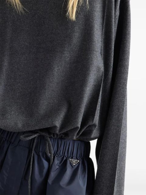 Prada triangle-logo jersey T-shirt - Grey - zdjęcie produktu nr 2