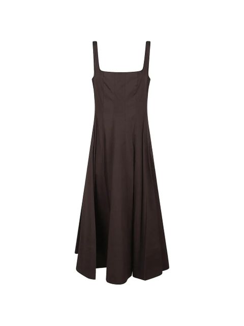 STAUD square-neck sleeveless midi dress - Brown - zdjęcie produktu nr 1
