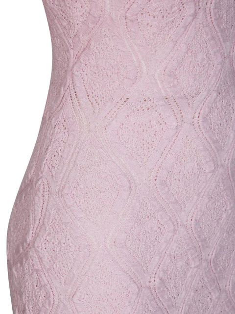 Self-Portrait pointelle knit mini dress - Pink