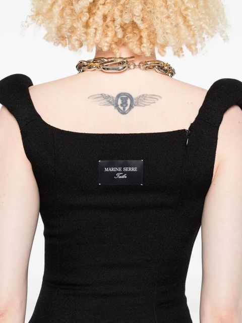 Marine Serre virgin wool sleeveless dress - Black