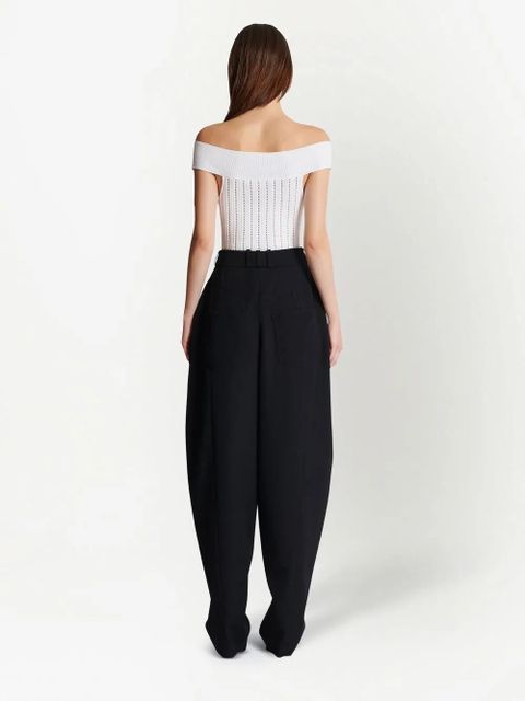 Balmain openwork knit bodysuit - White