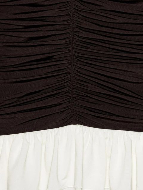 ROTATE BIRGER CHRISTENSEN ruched long-sleeved mini dress - Brown