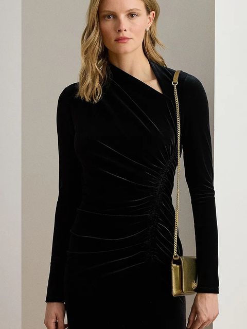 Lauren Ralph Lauren torebka skórzana kolor złoty 432P02411