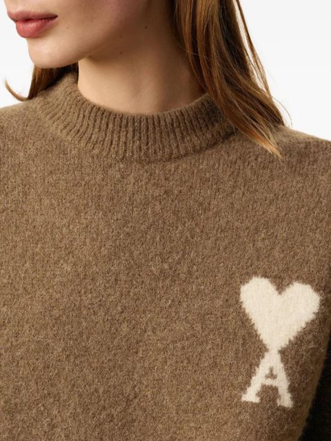 AMI Paris Ami de Coeur crew-neck knitwear - Brown