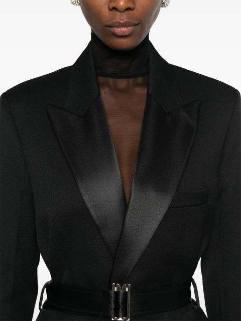 Victoria Beckham shawl-lapel slit coat - Black
