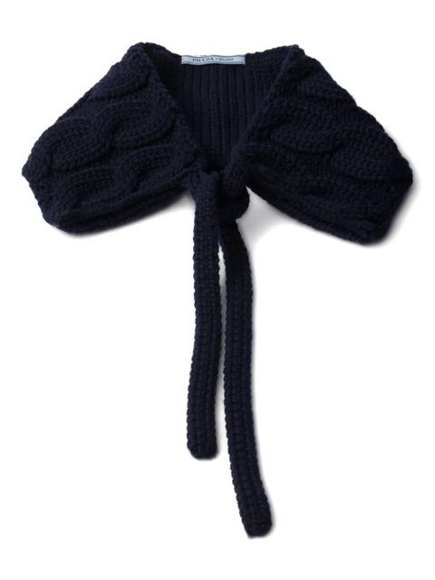 Prada cable-knit wool collar - Blue - zdjęcie produktu nr 1