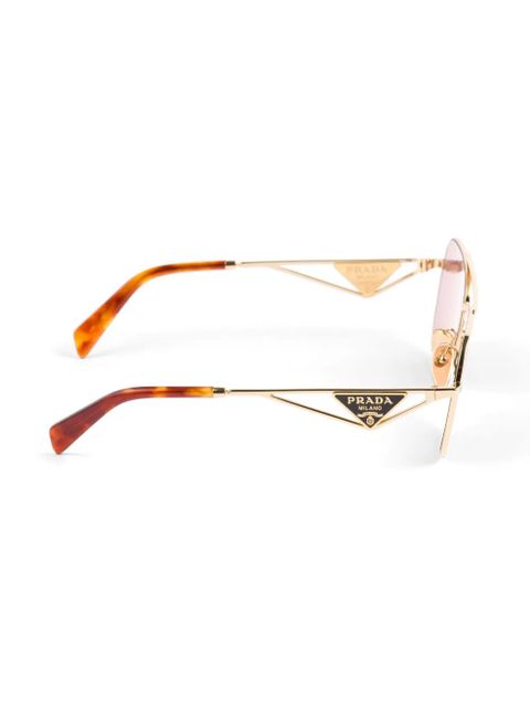 Prada Eyewear triangle-logo pilot-frame sunglasses - Pink