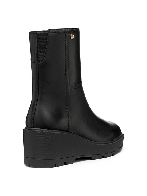 Geox botki skórzane D MIEREILLE damskie kolor czarny na koturnie D563VA 00043 C9999