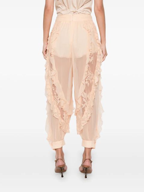 ZIMMERMANN ruffled lace trousers - Neutrals