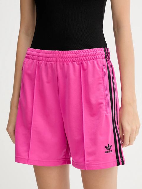 adidas Originals szorty Firebird damskie kolor różowy z aplikacją high waist JW5049 - zdjęcie produktu nr 1