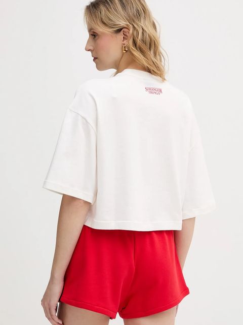 United Colors of Benetton t-shirt bawełniany x Stranger Things damski kolor biały 3BL0D10BC
