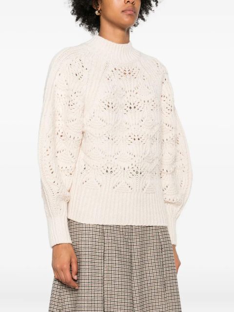 ZIMMERMANN leaf-pattern high-neck sweater - Neutrals