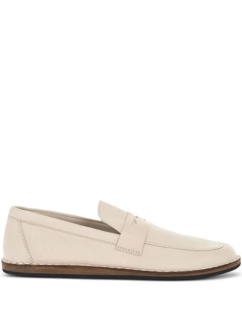 The Row Cary leather penny loafers - White - zdjęcie produktu nr 1