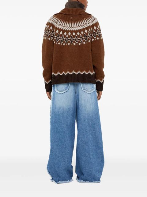 Alanui Sweet Winter virgin-wool cardigan - Brown