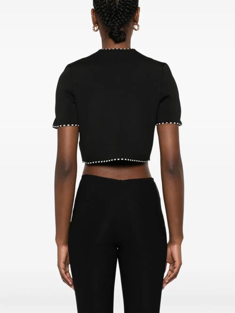 Maje short-sleeves crop top - Black