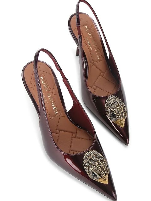 Kurt Geiger London szpilki skórzane Large Eagle Sling kolor bordowy 5386454309 - zdjęcie produktu nr 2