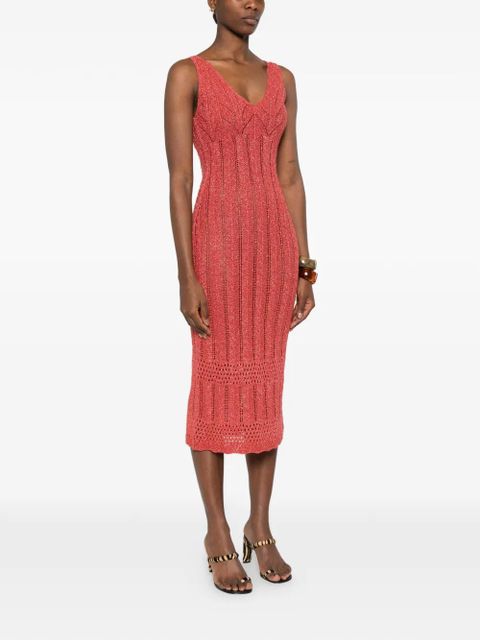 TWINSET V-neck midi dress - Red