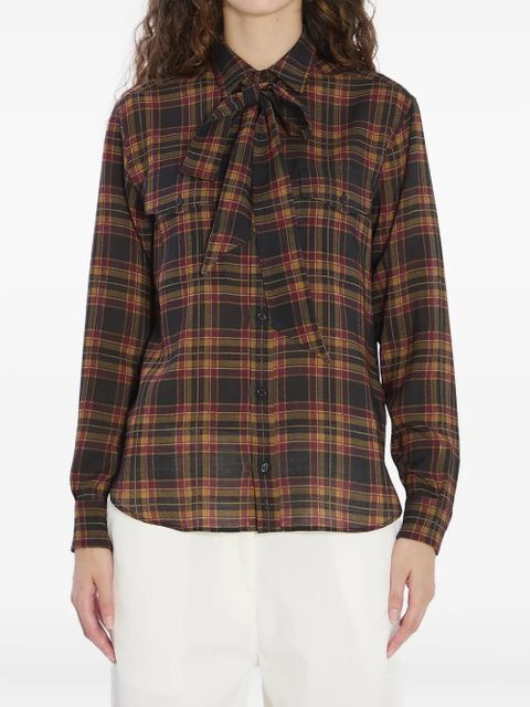 Saint Laurent Lavallière tartan shirt - Brown - zdjęcie produktu nr 1