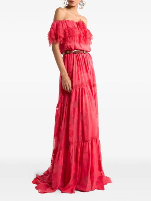 ETRO floral-jacquard dress - Red - zdjęcie produktu nr 2