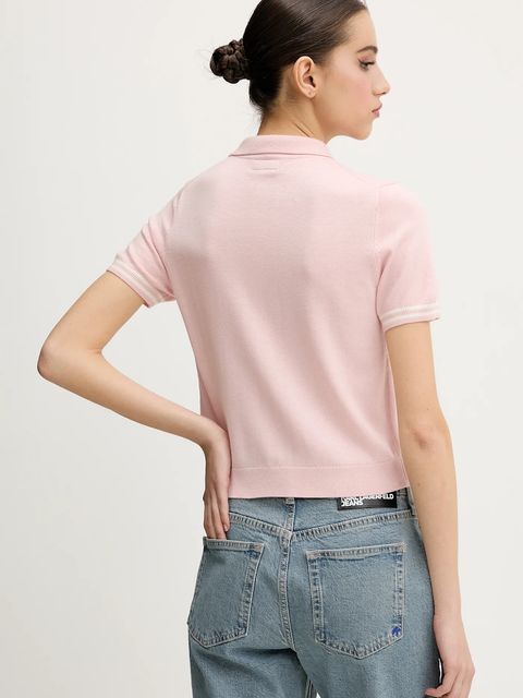 Guess Jeans polo z domieszką wełny