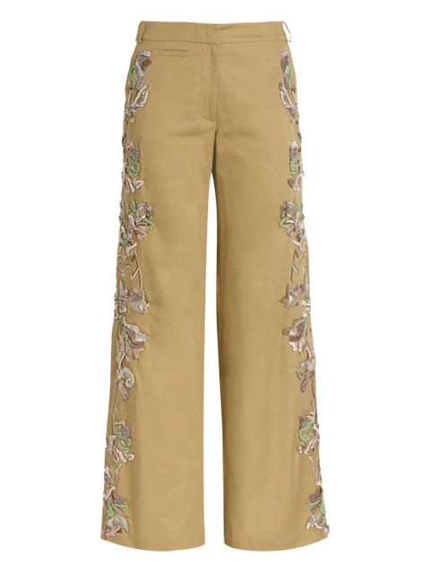 Christopher Esber floral-embellished trousers - Neutrals - zdjęcie produktu nr 1