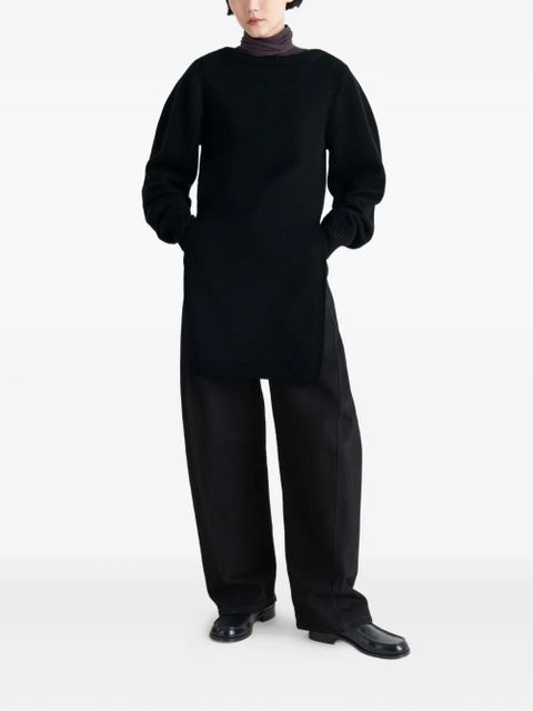 LEMAIRE side-slit sweater - Black