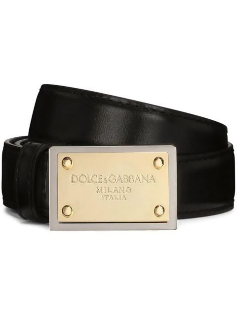 Dolce & Gabbana logo-tag leather belt - Black - zdjęcie produktu nr 1