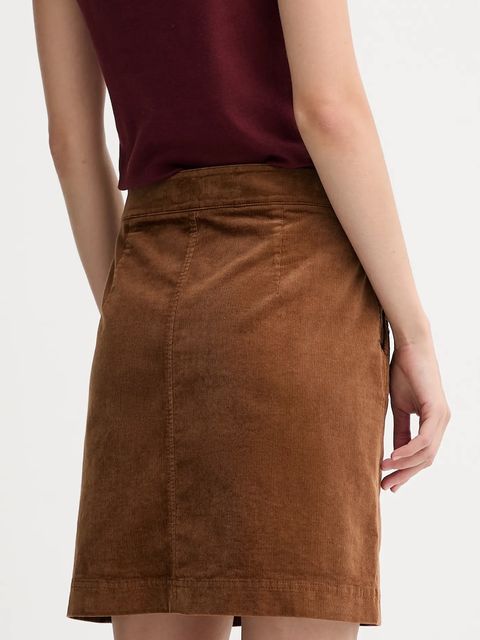 Marc O'Polo spódnica sztruksowa kolor brązowy mini ołówkowa M08103420087