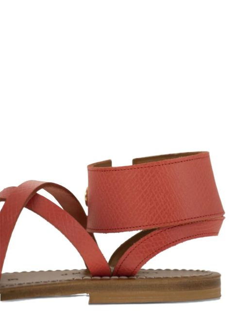 Longchamp x K.Jacques leather sandals - Orange