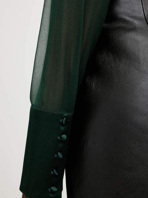 Retrofete koszula jedwabna Suri damska kolor zielony regular FW24-10301