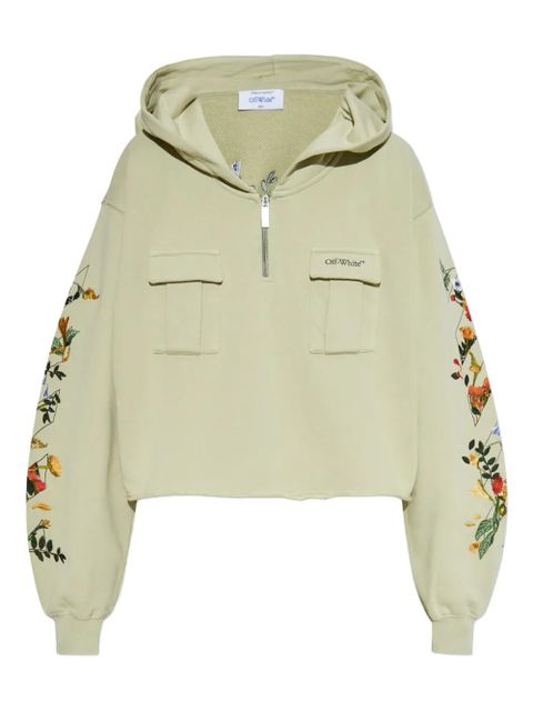 Off-White pocket floral hoodie - Green - zdjęcie produktu nr 1