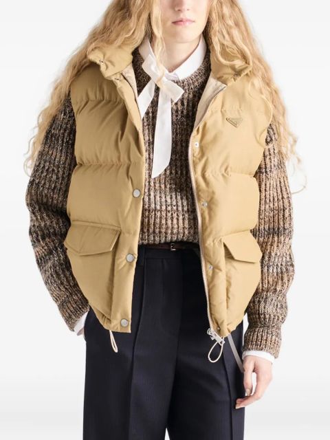 Prada down padded vest - Neutrals