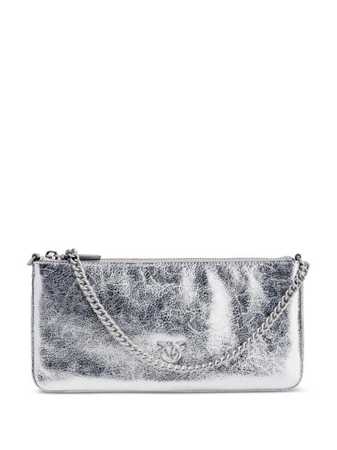 PINKO Horizontal Flat leather tote bag - Silver - zdjęcie produktu nr 1