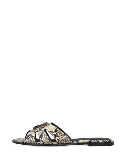 PINKO Love Birds snakeskin-effect sandals - Neutrals
