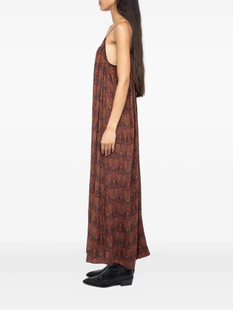 Zadig&Voltaire paisley-pattern lace-trim maxi dress - Brown