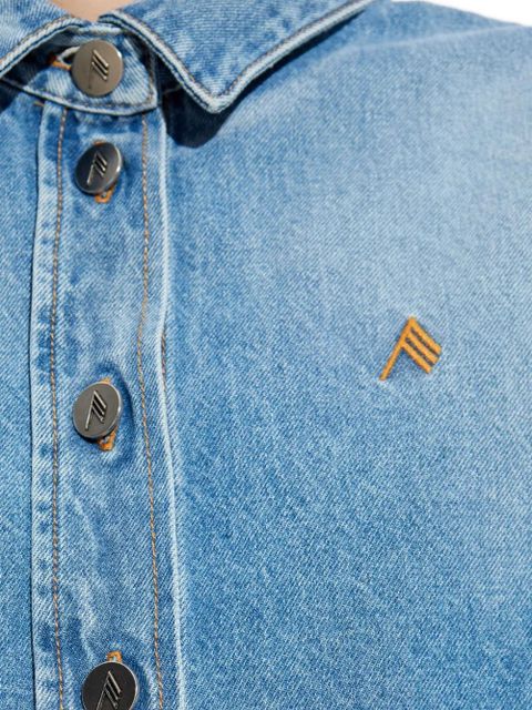 The Attico asymmetric-hem denim shirt - Blue