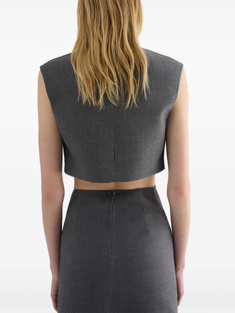 Jil Sander twill crop top - Grey
