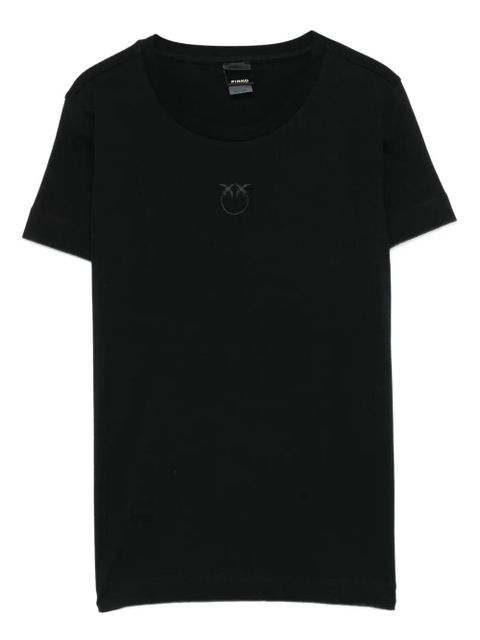 PINKO logo-embroidered cotton T-shirt - Black - zdjęcie produktu nr 1