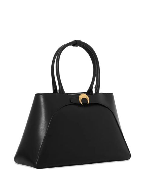 Marine Serre large Aurora smooth-leather tote bag - Black - zdjęcie produktu nr 2