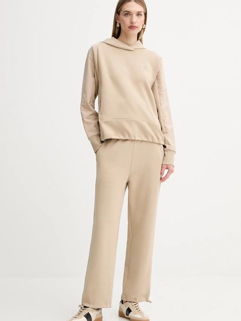 BOSS bluza damska kolor beżowy z kapturem gładka 50553638 - zdjęcie produktu nr 2