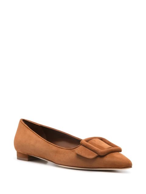 Manolo Blahnik Maysale flat pumps - Brown